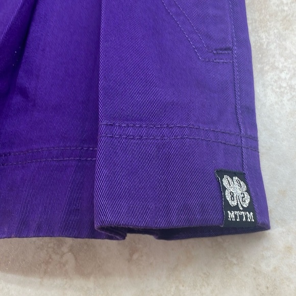 Married to the Mob Purple Pleated Mini Skirt NWT Size M Y2K Streetwear Button - Picture 13 of 16